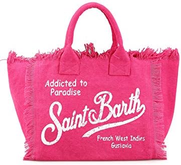 MC2 SAINT BARTH Women Vanity Fuchsia Cotton Beach Bag Fuchsia Totes Bags OneSize