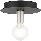 Livex Lighting Hillview 1 Light Black Ceiling Mount