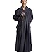 KATUO Gray Men's Long Gown Traditional Buddhist Meditation Robe S-3XL (XL)