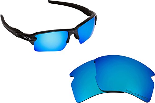 Seek Optics Replacement Lenses for Oakley FLAK 2.0 XL, Revo Ice Blue Mirror Polarized
