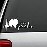 Bluegrass Decals K1057 Pomeranian Heartbeat Monitor Decal Sticker