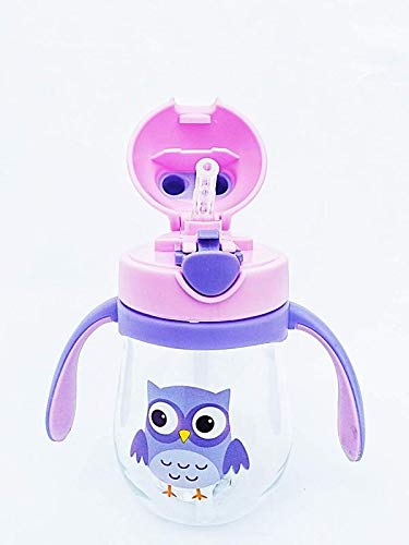 Feathers owl Soft Spout with Sipper/Sippy Cup 250ml, Purple (Single Pack)