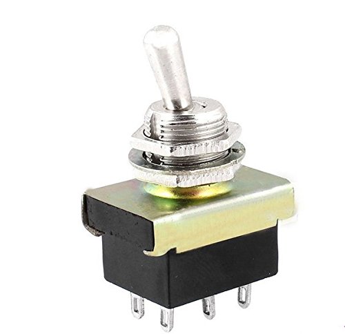 Baomain 2pcs AC 250V 15A ON-OFF 2 Position DPDT 2NO 2NC Self Locking Toggle Switch