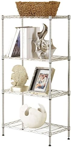 Carbon steel, metal four shelf, baking paint, rust prevention and corrosion protection (5429107cm) ( Color : Silver )
