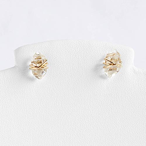 Medium Herkimer Diamond Stud Earrings Rose Gold Buy Online