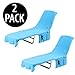 Kovot Beach Chair Towel Cover – Super Absorbent and Soft – Chaise Lounge Chair Towel Cover with Pockets – 84 x 26 Inches Light Blue Quick Drying Tanning Towel Cover – 2 Pack