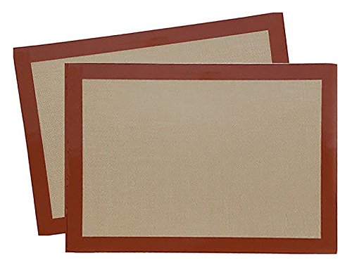 Click Here to See More Images 2 pk Non Stick Silicone Baking Mat Set 16 5/8 x 11 Cookie Sheet Oven New