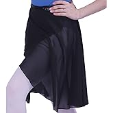 WOOSUN Women Chiffon Ballet Wrap Skirt Adult Ladies Ballet Leotard Tutu Skirt Dance Skate Over Scarf 60cm Long Skirts