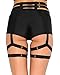 iHeartRaves Black Strappy Leg Garter Studded Belt Body Harness (Small/Medium)