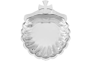 CMAINZE Baptism Gift Engravable Rhodium Plated Gift-Boxed Silver Shell, 5" x 3.75"