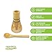 Bamboo Whisk (Chasen) and Hooked Bamboo Scoop (Chashaku) - Matcha Tea Whisk for Matcha Tea Preparation - MATCHA DNA Brand - Traditional Matcha Whisk Made from Durable and Sustainable Golden Bamboo