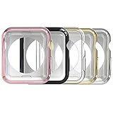 Simpeak Apple Watch Case,[5 Packs] Simpeak Slim Scratch Resistant Soft Case for 38mm Apple Watch Series 2,Transparent, Black, Gold, Rose Gold, Silver