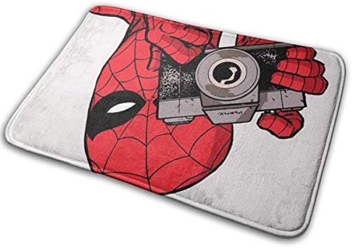 Duwamesva Doormat Soft Carpet Entrance Mat Stylish Spiderman Taking Pictures Design for Patio, Front Door, Bathroom, Balcony