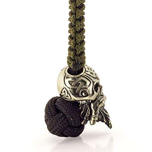 Handmade Paracord Lanyard Keychain - Celtic Skull - Custom EDC Lanyards for Knife - Unique Paracord Keychains for Men