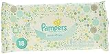 Pampers Wipes Sensitive, 18 Count/Bag. Pack of 6 Bags.