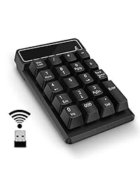 Number Pad, Mini USB portátil 2,4 GHz 22 teclas de contabilidad financiera Numérico Teclado Extensiones para entrada de datos en Excel para ordenador portátil, PC, escritorio, superficie Pro, portátil, etc.
