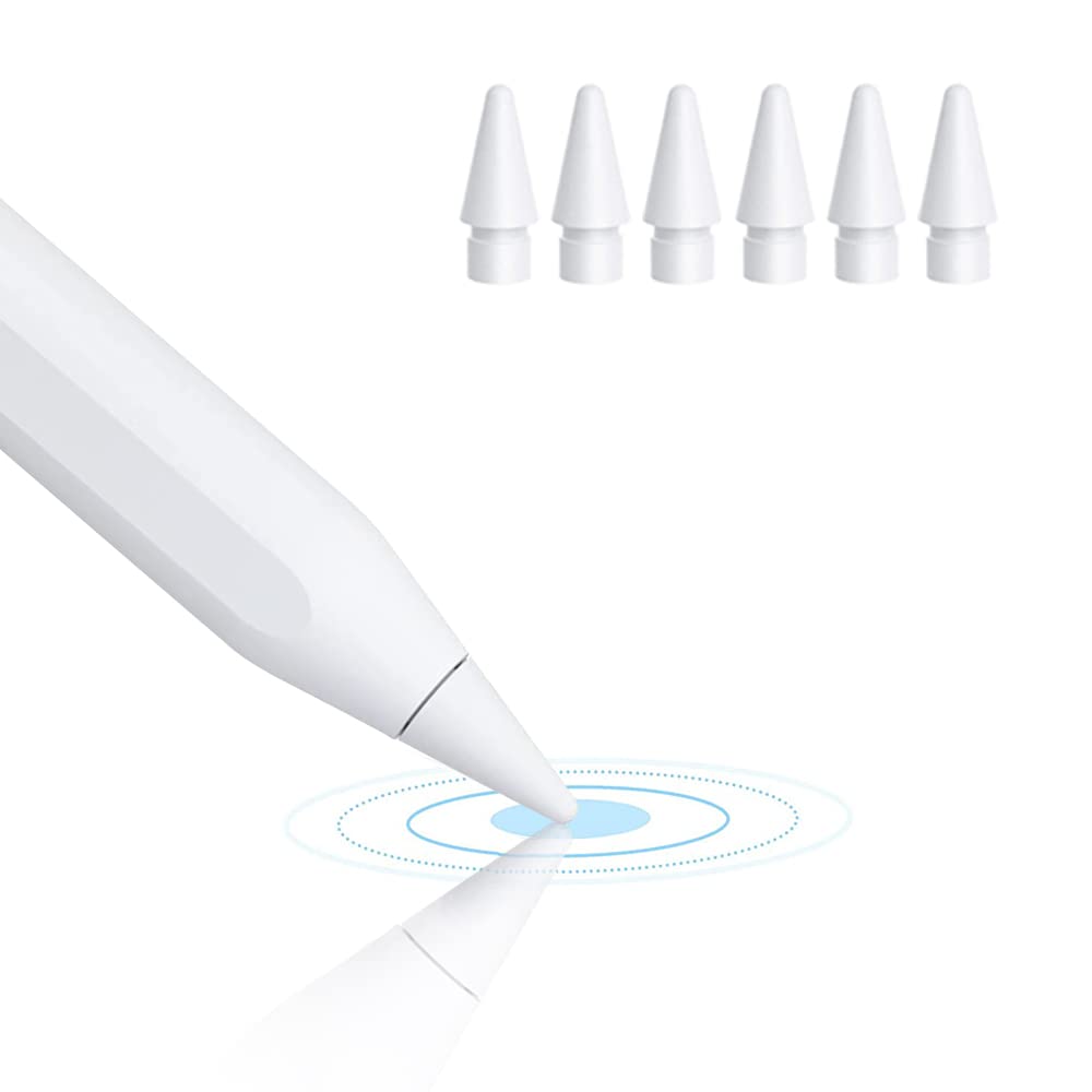 TUCANA Pen Tips Compatible for iPad Pencil 1st & 2nd Generation (White 6-Pack)