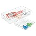 iDesign Linus Plastic Utensil Drawer Divided Organizers, 2-Piece Kitchen Storage Containers with Sliding Tray for Spatulas, Whisks, Spoons, Knives, Silverware, Flatware, 8