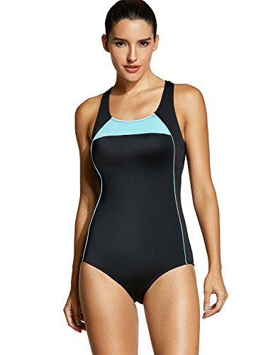 SYROKAN Women's Athletic One Piece Swimwear Racing Plus Size Sports Swimsuit