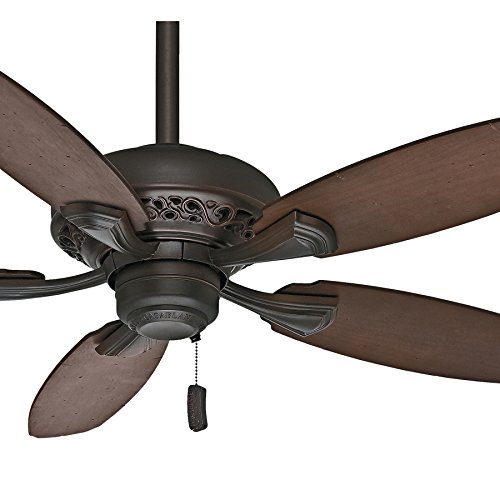 Casablanca 44" Traditional Ceiling Fan in Brushed Cocoa with 5 Distressed Walnut Reversible Veneer Blades (Certified Refurbished)