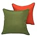 Vanteriam 2 Pack Decorative Outdoor Solid Waterproof Throw Pillow Cover with Piping, Accent Pillow case for Outdoor Patio Furniture Set, Square 18''x18'' Orange