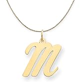 The Black Bow 14k Yellow Gold Madison LG Classic Script Initial M Necklace