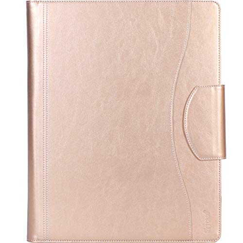 Portfolio Padfolio Case, Skycase Business Portfolio Folder, Resume/Conference/Legal Document Organizer with Letter/A4 Size Clipboard, Business Card Holders, Document Sleeve, Light Gold