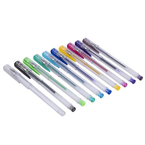 Moore: Premium Art Color Glitter Gel Pens Set of 10 pcs for Adults Coloring Books Drawing Painting Writing (No Duplicates) â€¦