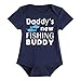 Auggle 3PCS Baby Boys' Daddy's New Fishing Buddy Outfit Set Short Sleeve Bodysuit (3-6 Months) Blue …