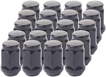 HanAuto Black Closed End Lug Nuts (1/2x20 Thread Size) - Pack of 20 Wheel Lug Nuts, 1935127K20