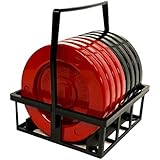 Allen R. Shuffleboard Recreation Discs (Red & Black) with Disc Carrier