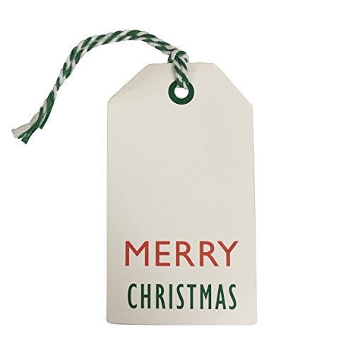 Kraft Tags for Gift Wrapping and Labeling (Xmas on White Kraft 25 PCS)