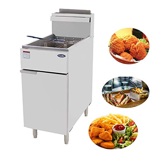 CookRite ATFS40 Commercial Deep Fryer with Baskets 3 Tube Stainless