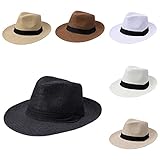 ELENKER Women Men Unisex Fedora Panama Summer Sun Beach Hat