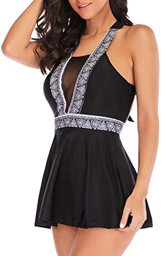Plus Size Tankini Set Boy Shorts Swimdress Women Print Padded Push Up Beachwear