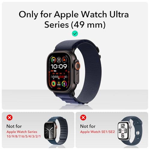 ESR 2 Pack Armorite Screen Protector for Apple Watch Ultra 3 /Ultra 2 /Ultra (49 mm), Military Grade Protection, Tempered Glass Film with Aluminum Alloy Frame, Keep Original, Titanium