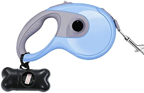 Retractable Dog Leash, JIAMEIYI 16.4ft Dog Walking Leash for for Small Medium or Larger Dogs up to 110lbs, Tangle Free, One Button Break &amp; Lock, Dog Waste Dispenser and Bags included(blue)