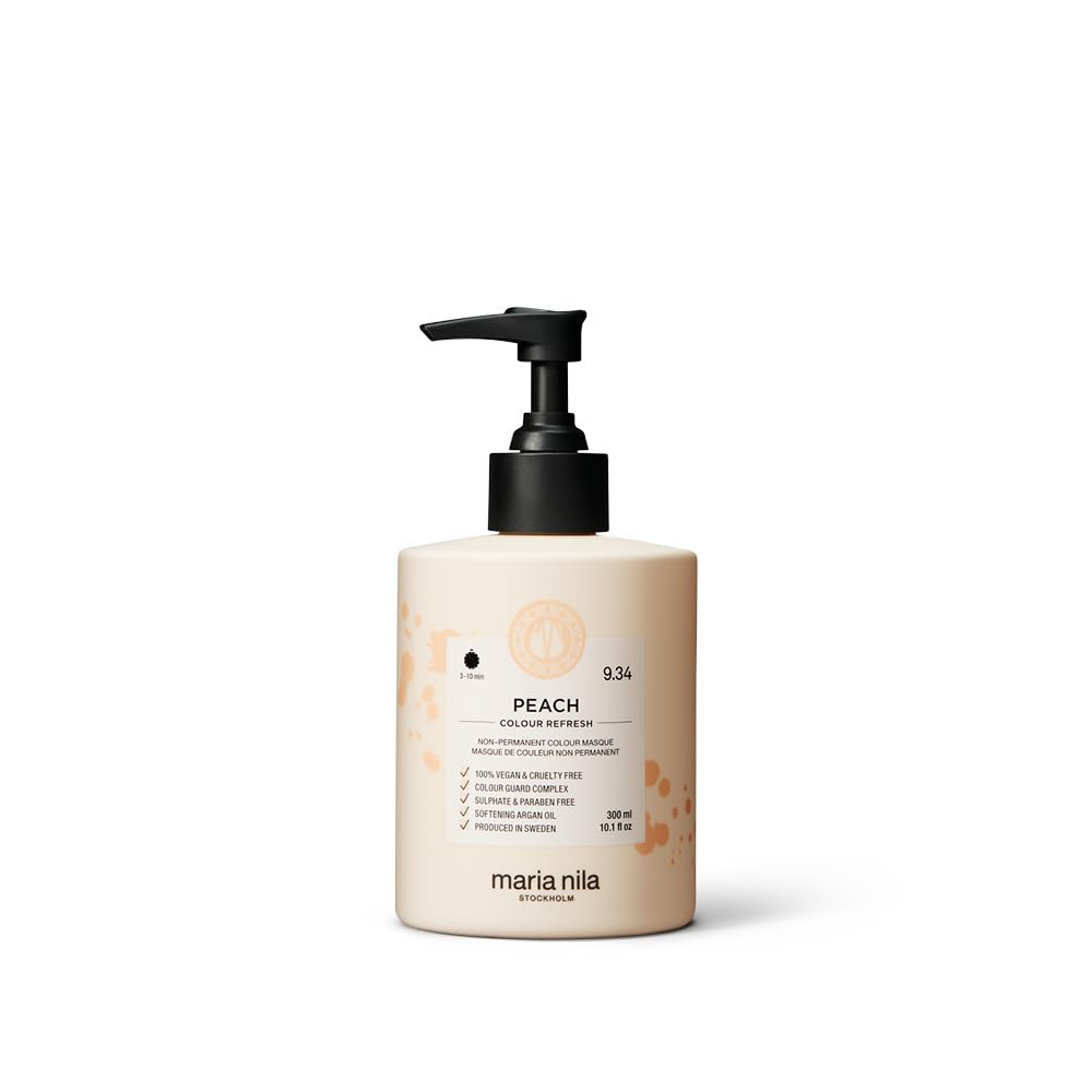 Maria Nila Colour Refresh, Peach 300 ml, Peach Hair Mask, Semi-Permanent Pigments, 100% Vegan & Sulfate/Paraben free