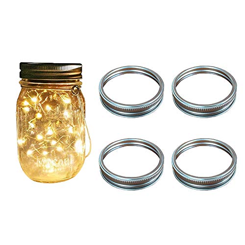 20 Rust Resistant Silver Mason Jar Replacement Rings, 87mm Wide Mouth