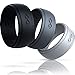 Rinfit Silicone Rings for Men 9mm Wide, 2mm Thick - Mens Rubber Wedding Bands - Infinity Silicone Rings for Him - Patented Design - Pack D, Size 9