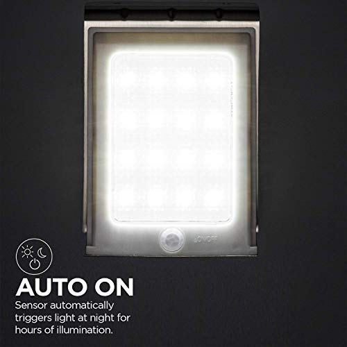 Home Zone Security Solar Wall Lamp Stainless Steel Motion Sensor