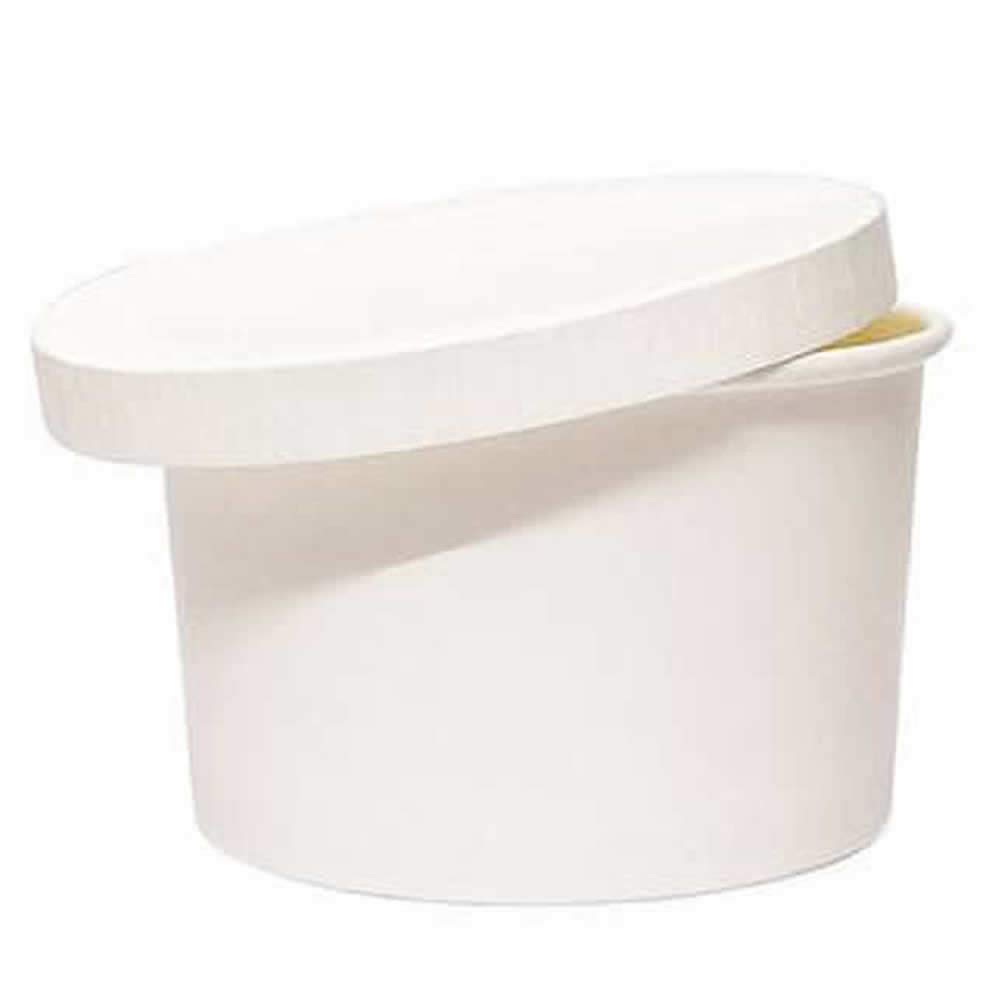 FOODLAB Disposable 500ml Paper Food Containers With Lids (Pack of 25