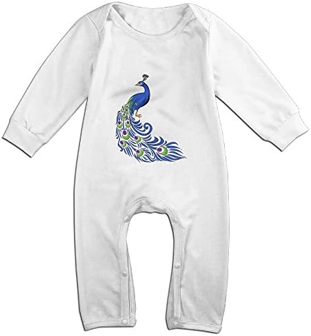 Cute Sketch White Peacock Outfits For Infant White Size 6 M