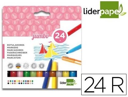 Liderpapel Rotulador Jumbo Caja 24 Colores: Amazon.es: Oficina y papelería