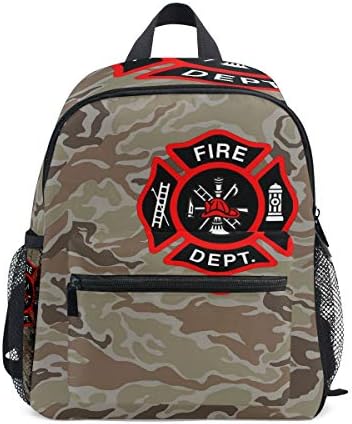 Firefighter Fire Logo Mini Kids Backpack Pre-School Age 3-8 Toddler Bag