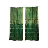 2 Indian Sari Curtains Door Drape Living Room Wedding Decor Panel 96x44