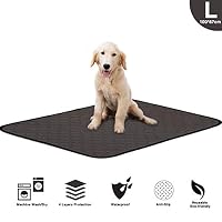 Washable Large Pee Pads for Dogs, 4 Layers Design Waterproof/Soft-Touch/Super Absorbing/Anti-Slip Machine Washable Dog Training Puppy Wee Whelping Pad for Home Apartment Travel, 40x26inch (Dark Grey)