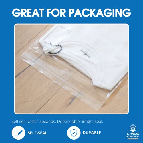 Spartan Industrial 9” X 12” (500 Count) 2 Mil Clear Reclosable Zip Plastic Poly Bags with