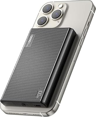 Magnetische Powerbank 10000mAh, 15W Kabelloses Magnetic Laden & 20W USB-C Schnellladen, LED-Digitalanzeige, Starker Magnet, kompatibel mit phone 17/16/15/14/13/12 Serie – flugtauglich (Grau)
