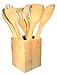 7-piece Bamboo Kitchen Cooking Utensils Set ( 6 Utensils Plus Holder ) in a Gift Box